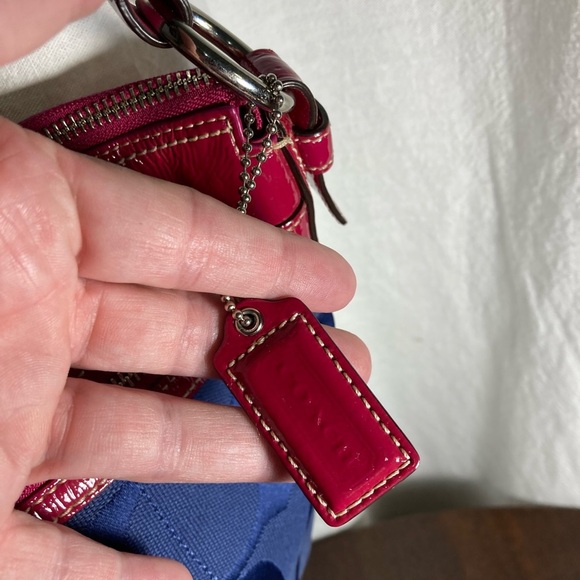 COACH LAURA signature patent top Pink and Blue Women's SHOULDERBAG tote - Picture 9 of 9